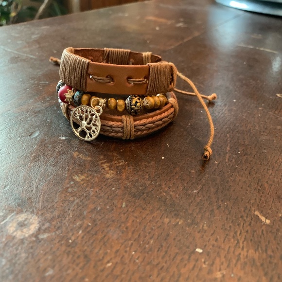 Jewelry - Set of 3 Boho leather bracelets